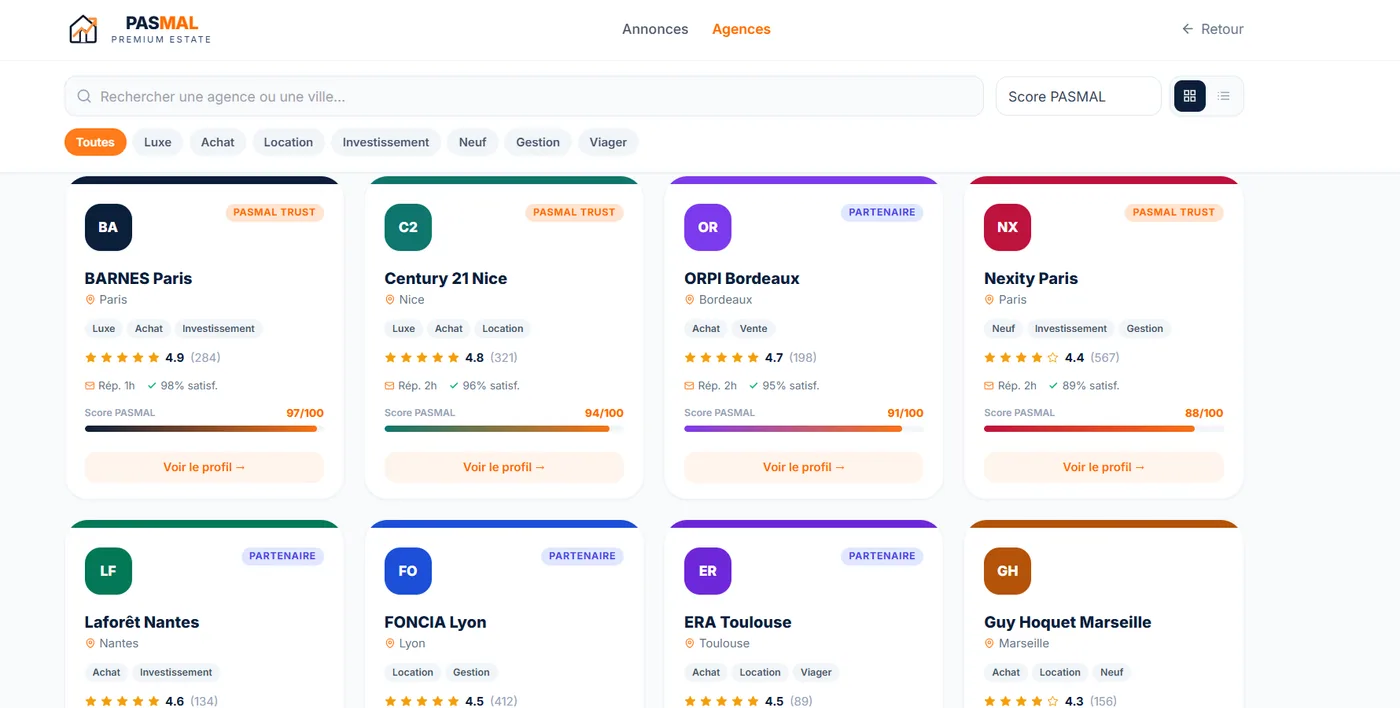 Pasmal � Interface dashboard